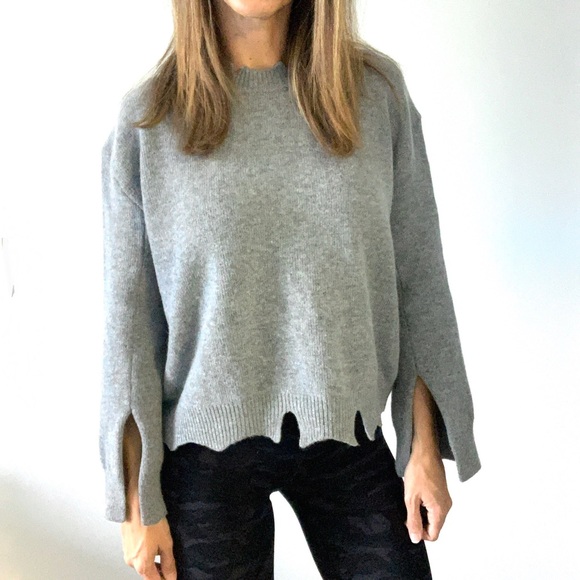 STYLENANDA Crop Oversized Gray Sweater Wool - Picture 9 of 9